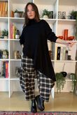 Bowie Asymmetric Turtle Neck Ribby Knit Black